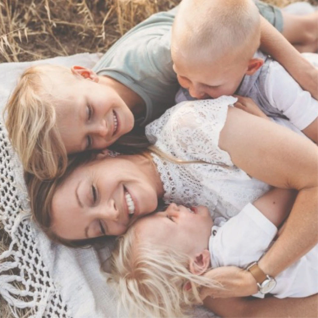 Stock image of a motherwith her children