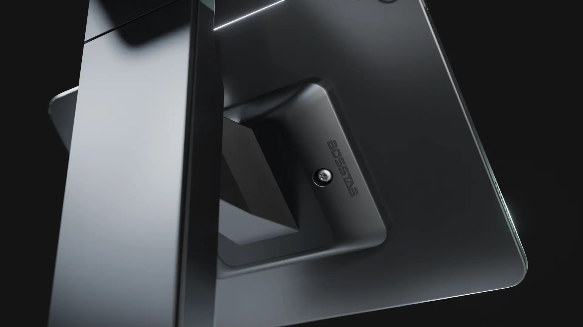 Close detail render highlighting the finish and form of the stand