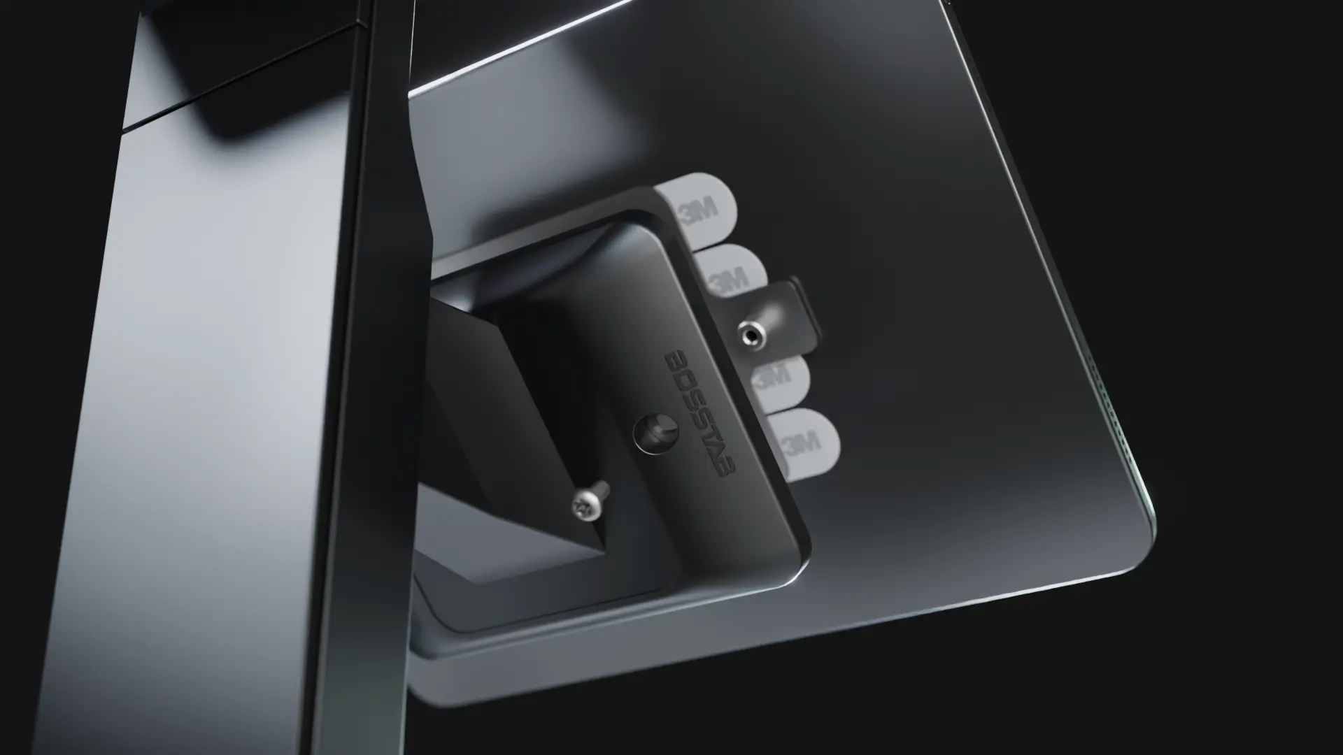 Exploded render of the Bosstab Gemini 2 POS stand
