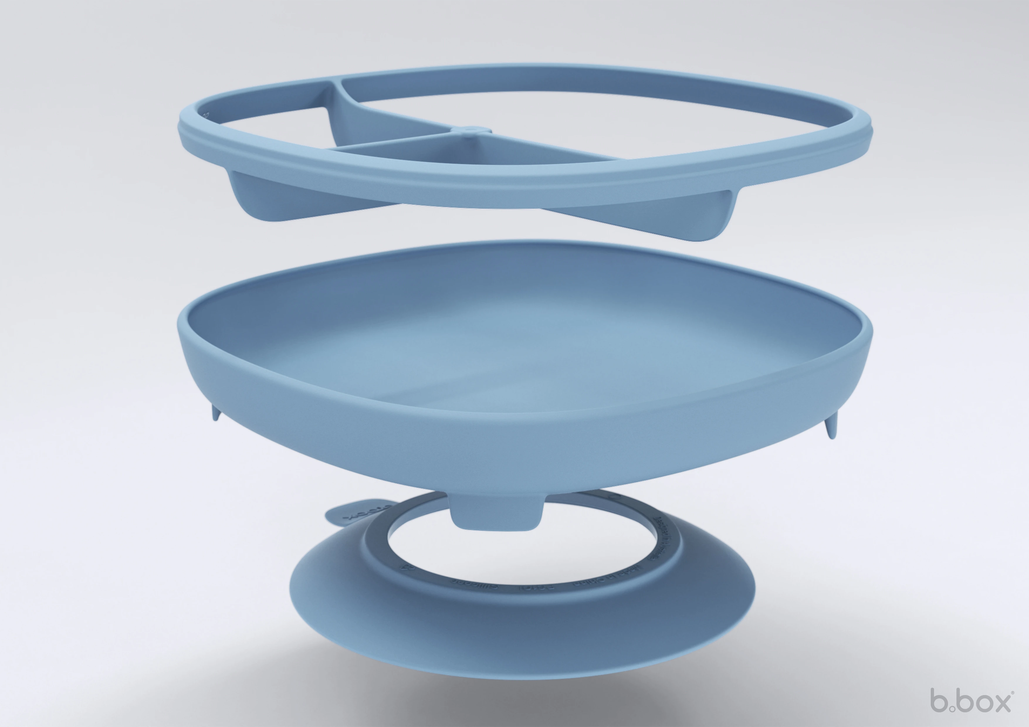 Exploded view showcasing the modular components of the 2-in-1 Suction Plate