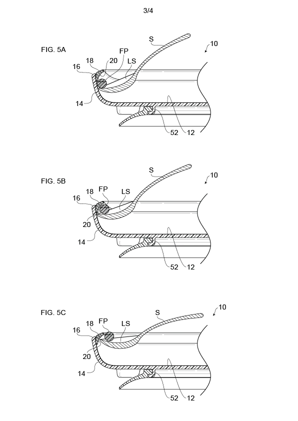 Utility patent drawings showcasing the benefits of the scooping lip design for toddlers and parents